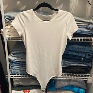 Abercrombie t-shirt bodysuit in white